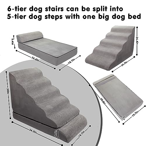 6 Step Non-Slip Pet Stairs for High Beds 30-36 inches P10720