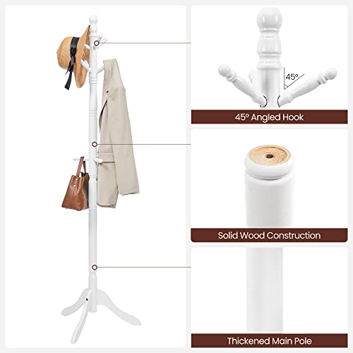 Solid Wood Coat Rack with 10 Hooks K87159