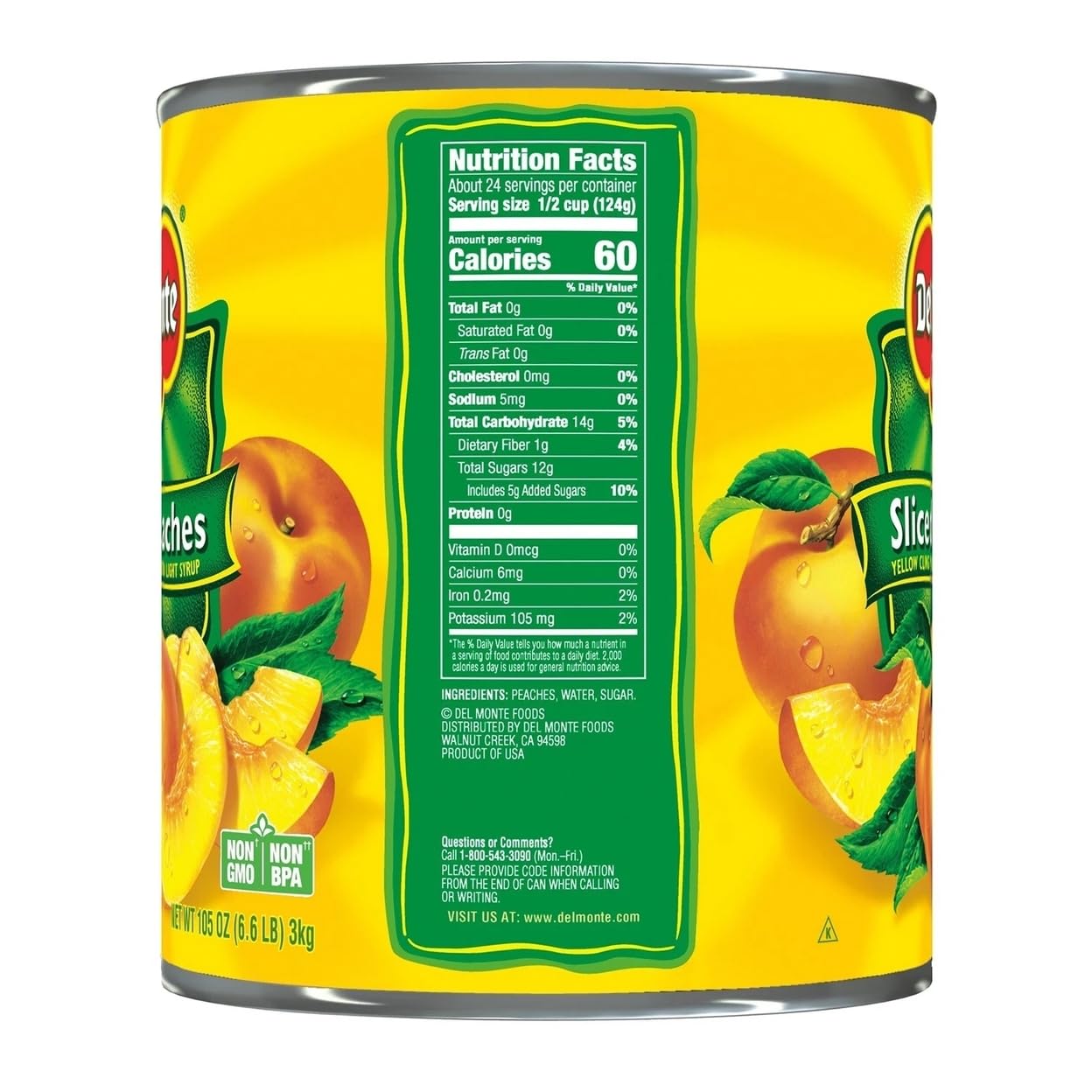 Lite Sliced Peaches In Extra Light Syrup 105 Ounce H5057
