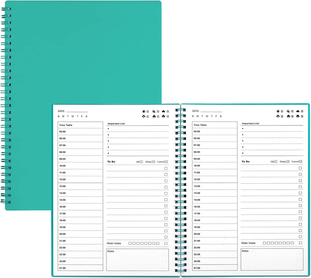 Green 5.2"x7.5" Undated Daily Planner H90238