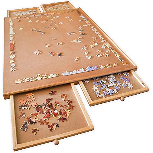 1000 Piece Wooden Puzzle Board with Drawers M732