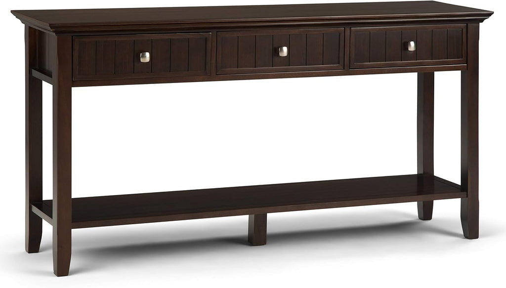 Solid Wood Console Sofa Table with Storage, 3 Drawers and 1 Shelf Y607862