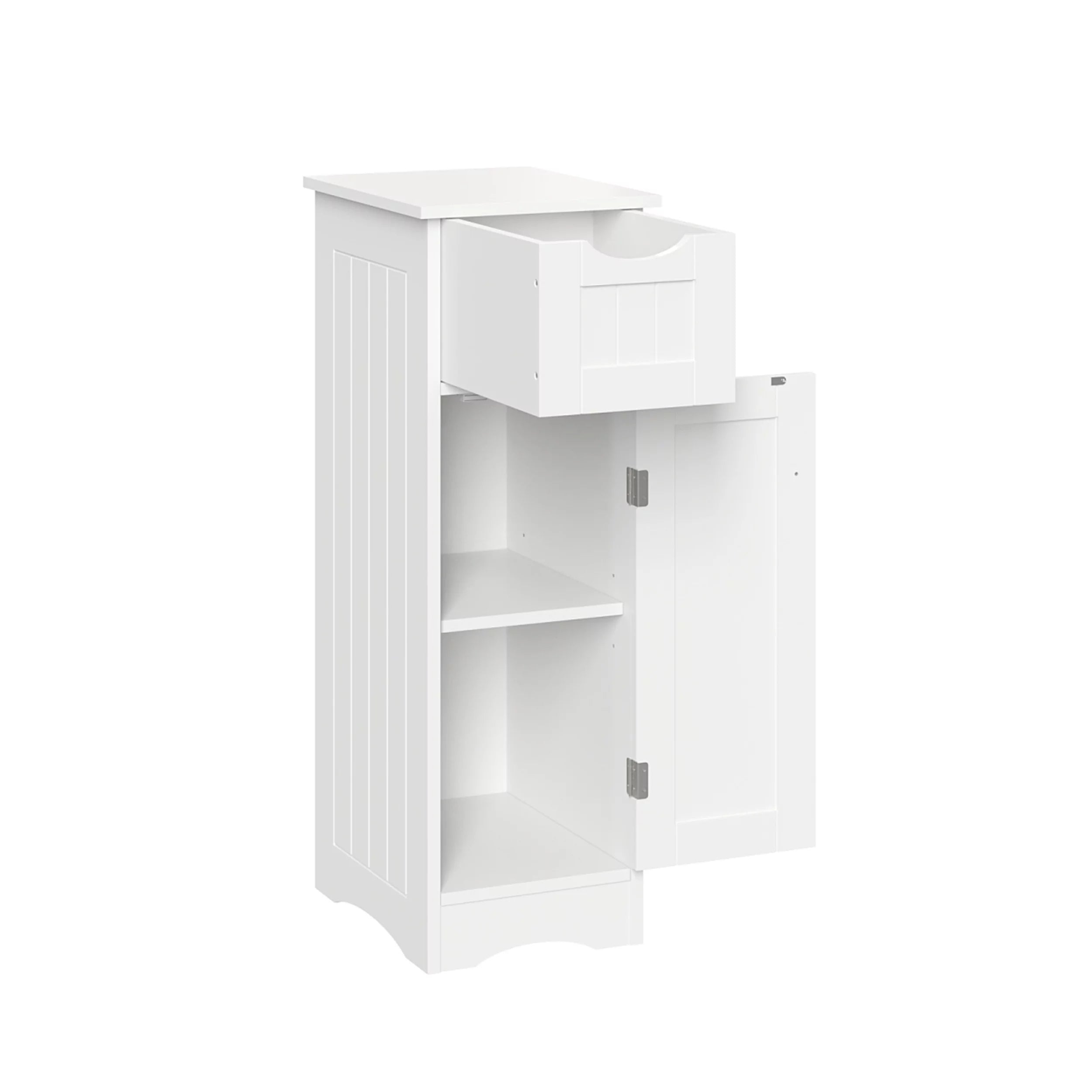 White Slim Cabinet with Drawer S400011