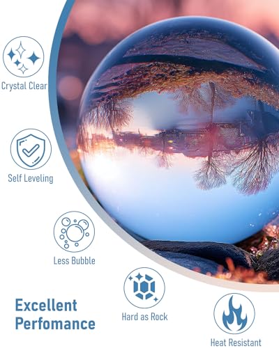 4 Gallon Epoxy Resin Kit with 72 Mica Powder, Foil Flakes, Measuring Cups, Sticks Y1652