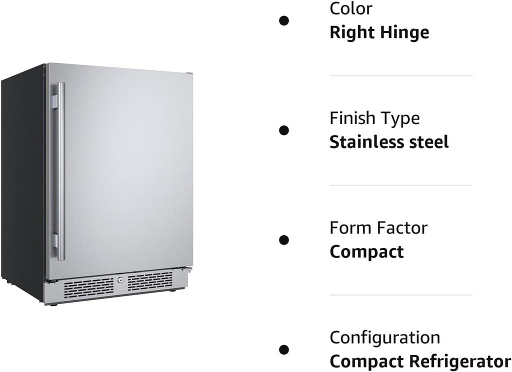 24 Inch Wide 5.66 Cu. Ft. Built-In Compact Refrigerator with Right Hinge F59132