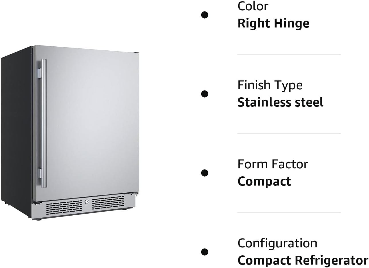 24 Inch Wide 5.66 Cu. Ft. Built-In Compact Refrigerator with Right Hinge F59132