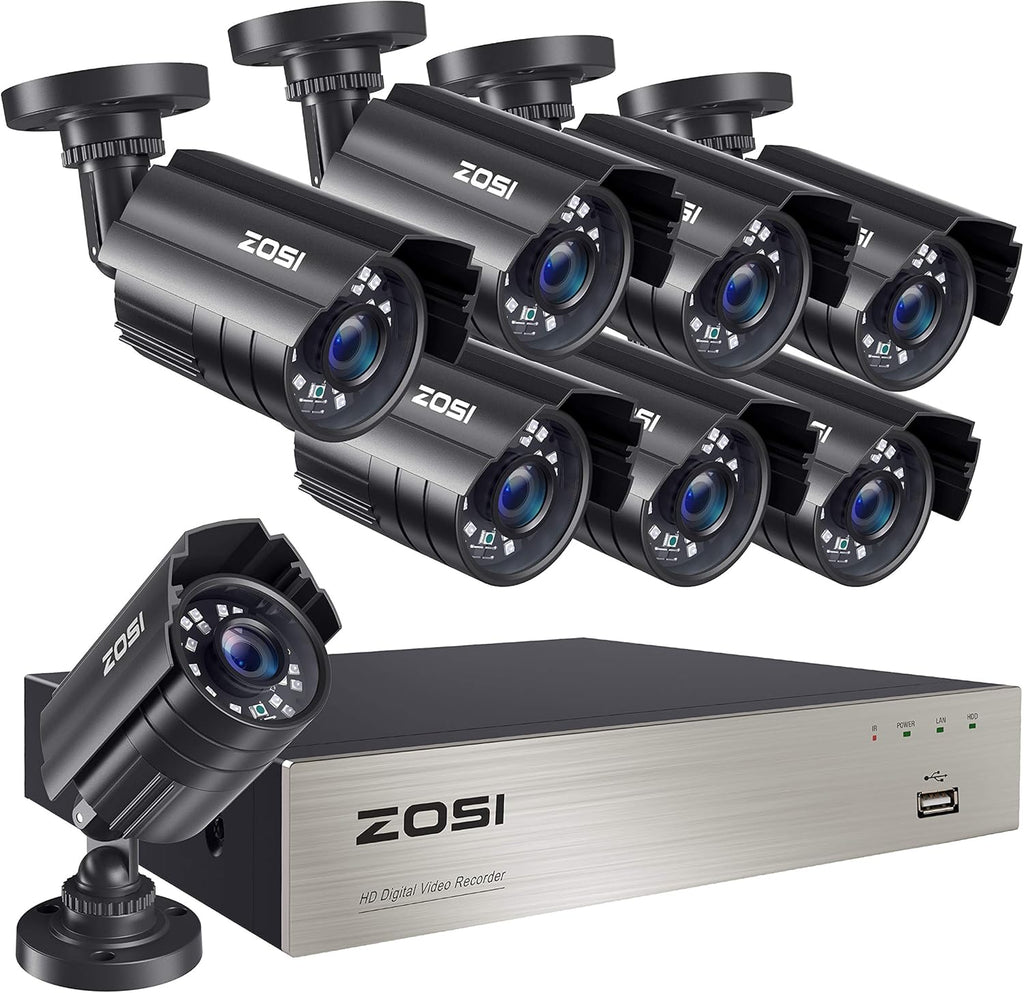 8 Channel 5MP Lite Home Security Camera System with 8 x 1080p Weatherproof Cameras G6832