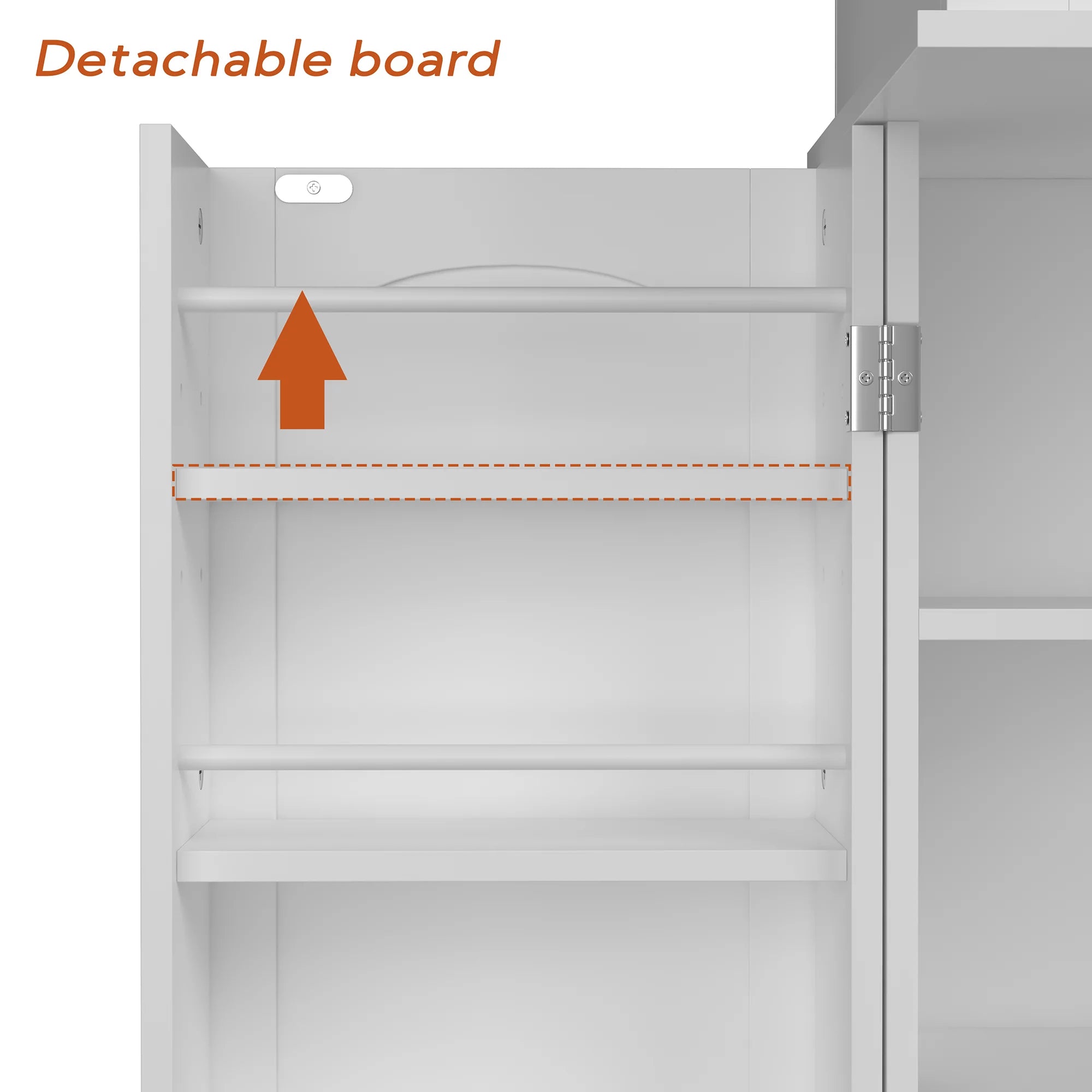 White Tall Kitchen Pantry Storage Cabinet with Doors and Shelves J824