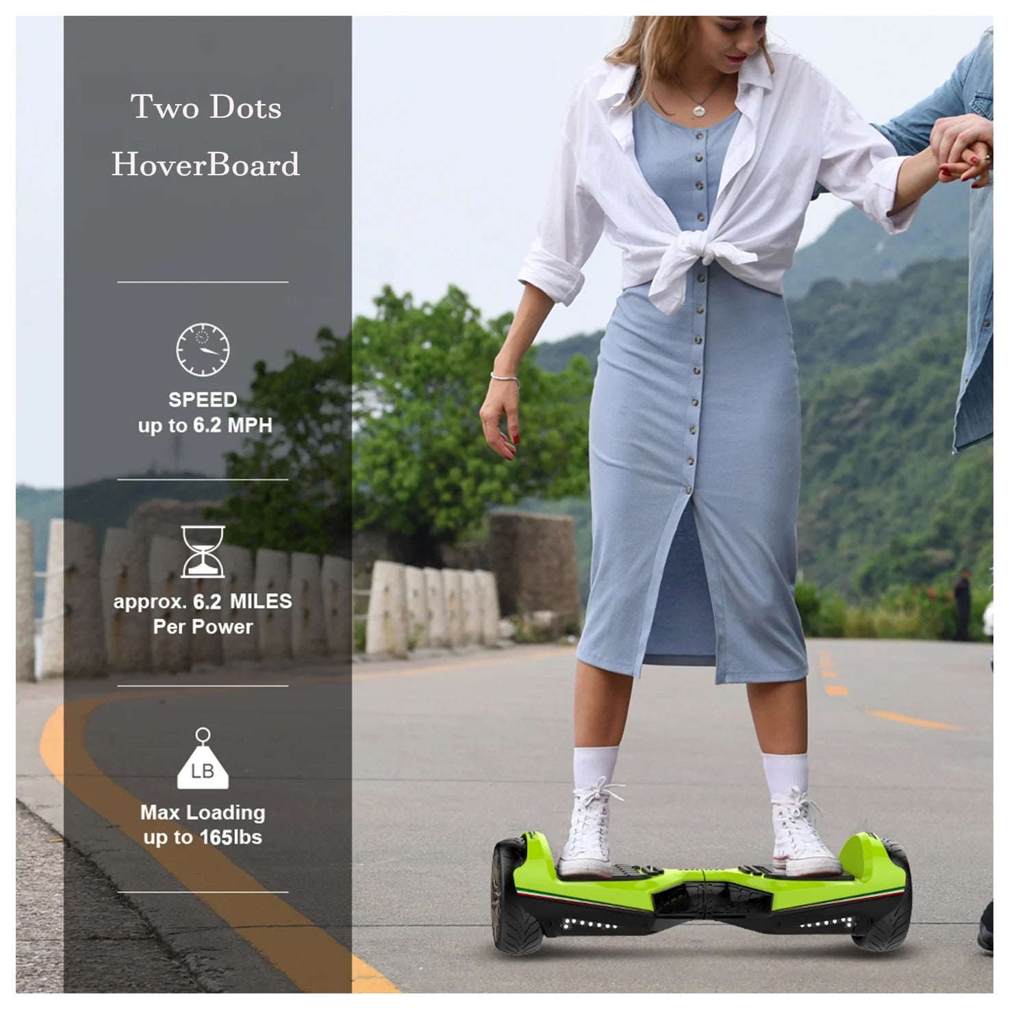 Green 6.5" Off Road Two-Wheel Electric Scooter W2715