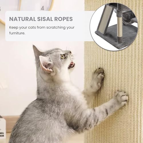 Grey Multi-Level Cat Tree with Scratching Posts O308