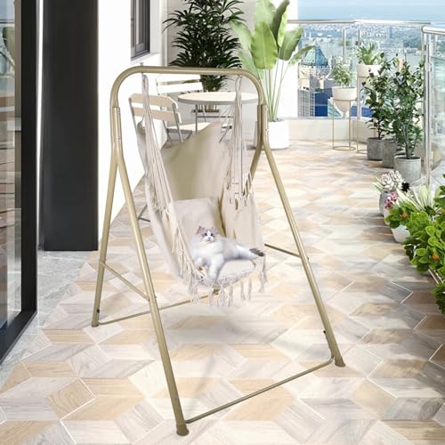 Hammock Chair Stand with Hanging Swing Chair, Heavy Duty Steel, Max Load 330 Lbs D996866