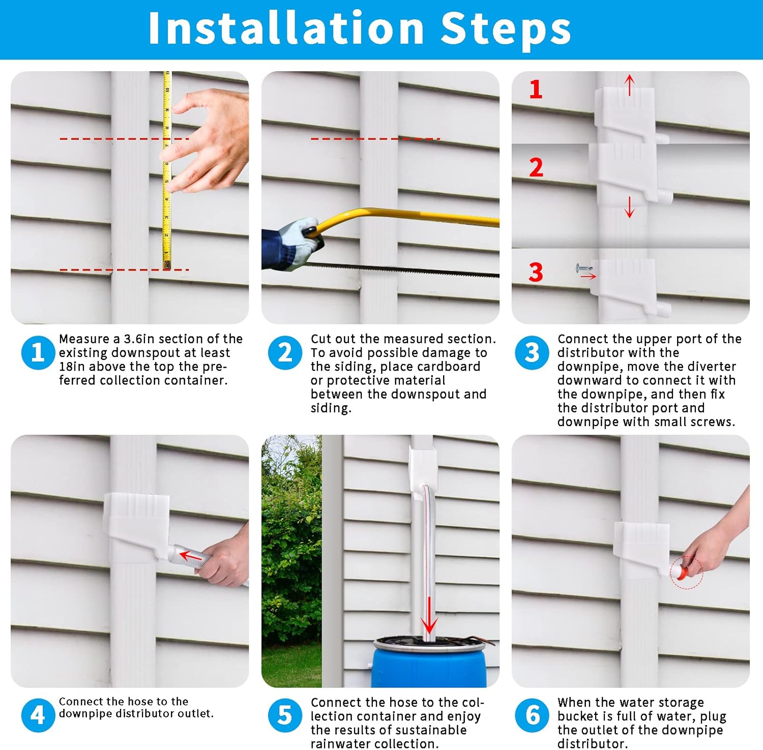 Rain Water Catching System with 40" Hose O8136