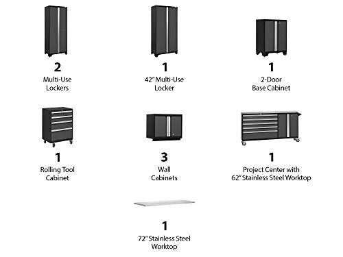 Gray 10 Piece Garage Cabinets W226
