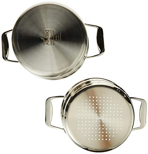 D5 Brushed Stainless Steel 5-Ply Bonded 3-Quart Casserole with Lid and Steamer Cookware Y4792