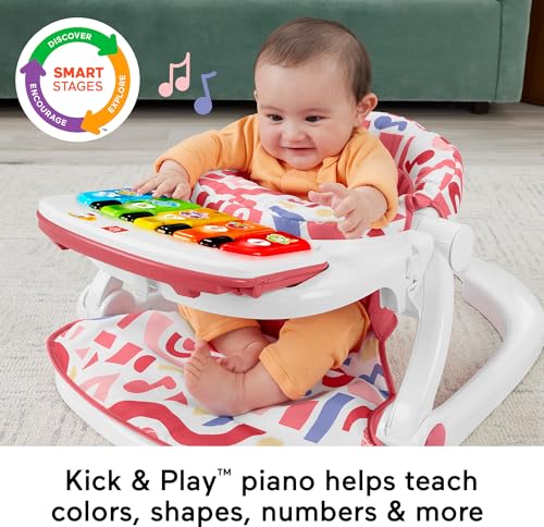 Pink Portable Baby Chair with Piano Toy & Snack Tray T266562