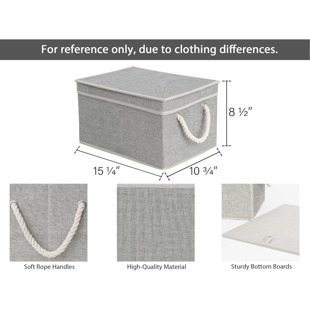 Gray Large 3-Pack Storage Bins with Lid Z305