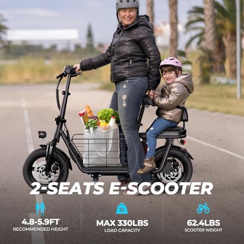 850W Peak Electric Scooter with Seat, 22MPH, 25 Miles Range, 14" Pneumatic Tire, Folding E Scooter H4861