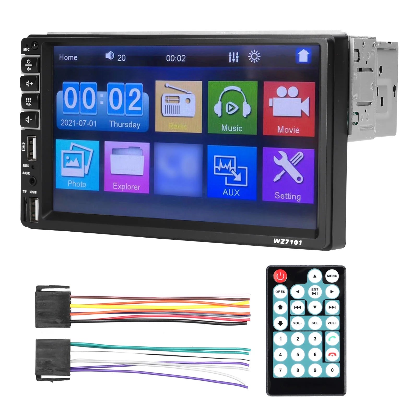 Single Din 7 Inch LCD Touchscreen Car Stereo MP5 Player with BT X574796