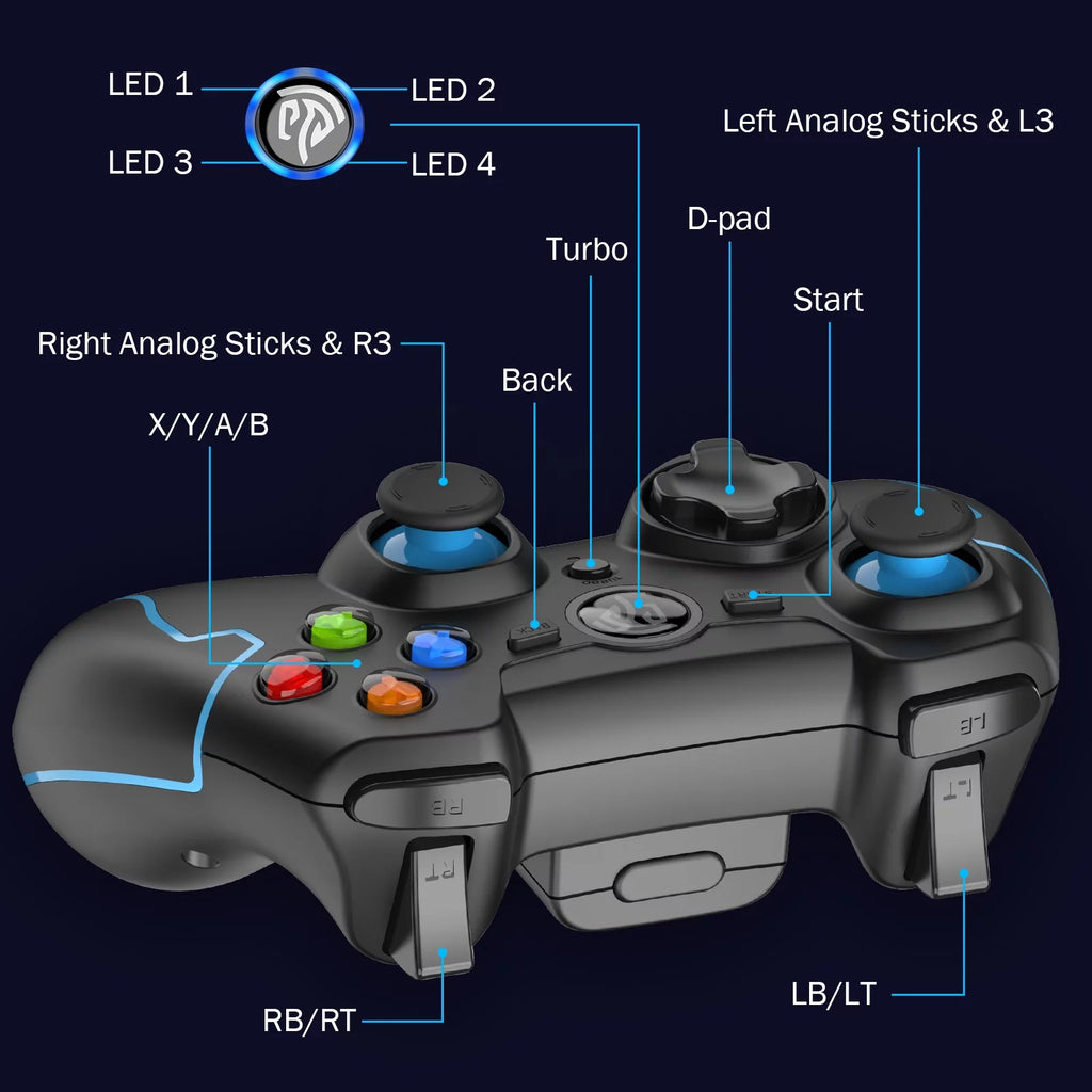 Black 2.4GHz Wireless Gaming Controller D559923
