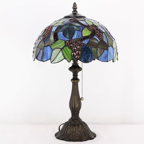 Stained Glass Table Lamp 12X12X19 Inch Sea Blue I491