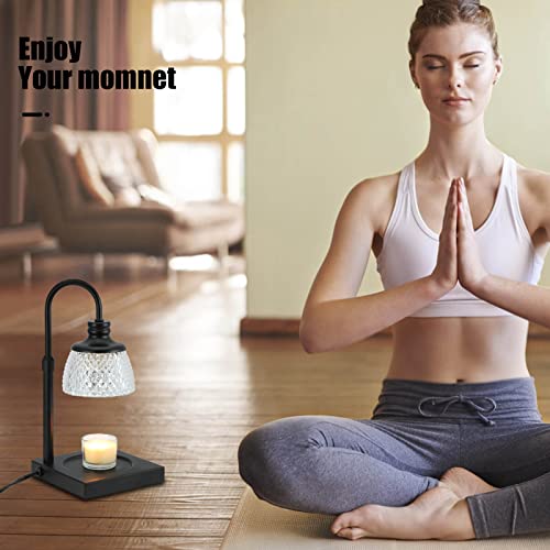 Black Electric Candle Warmer Lamp with 2 Bulbs Height Adjustable Dimmer K818363