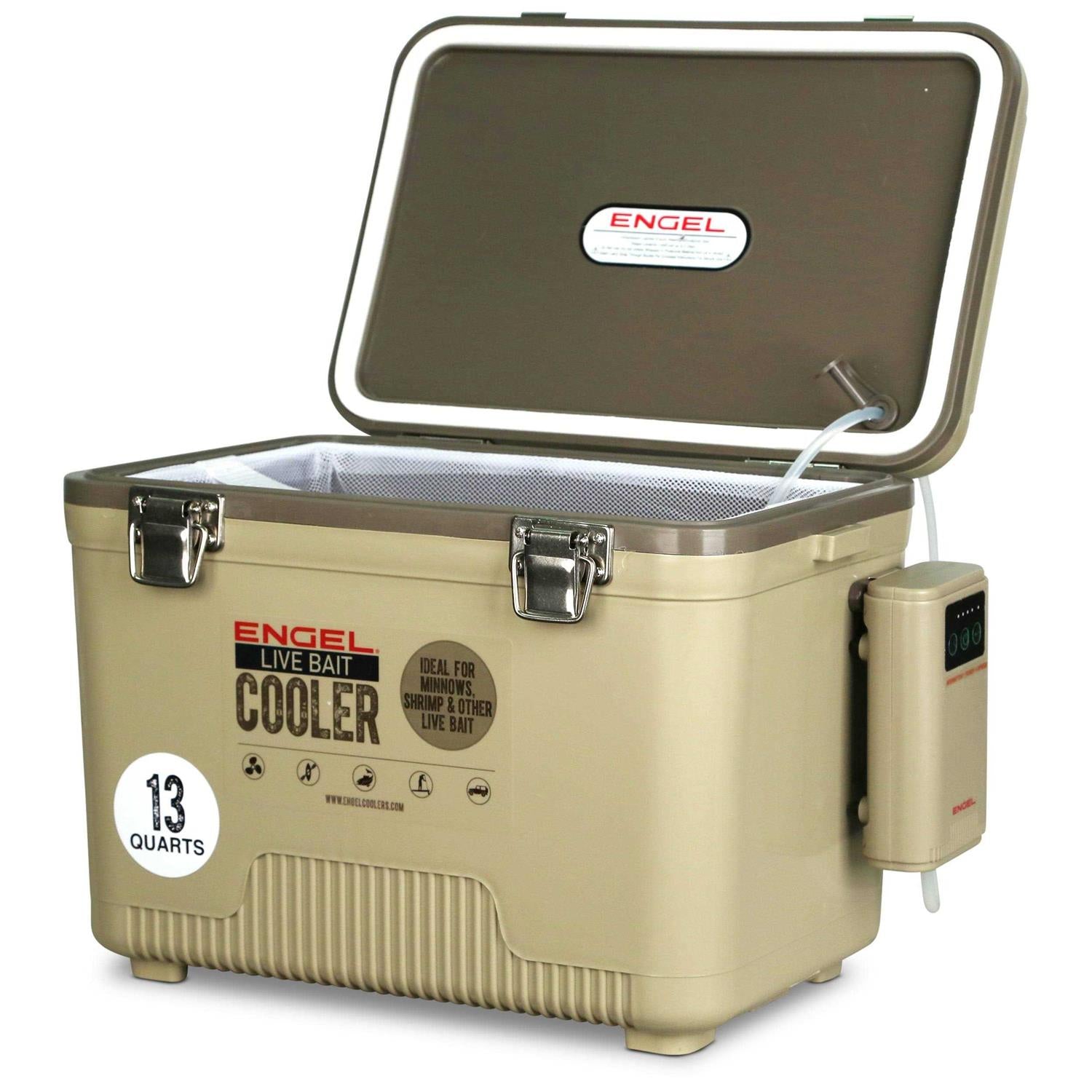 Live Bait Pro Cooler with Rechargeable Aerator & Stainless Hardware I667241