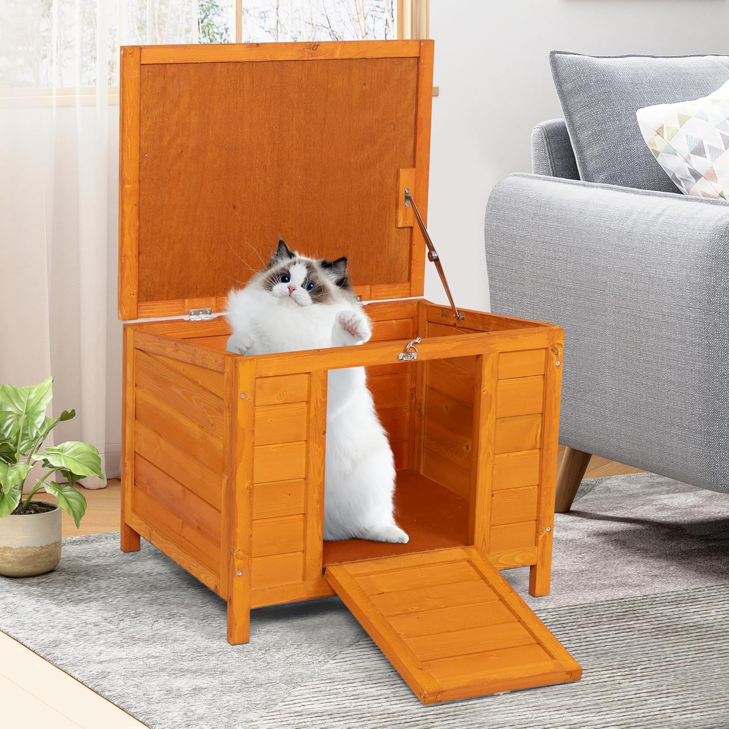 Natural Wooden Small Animal House T21881