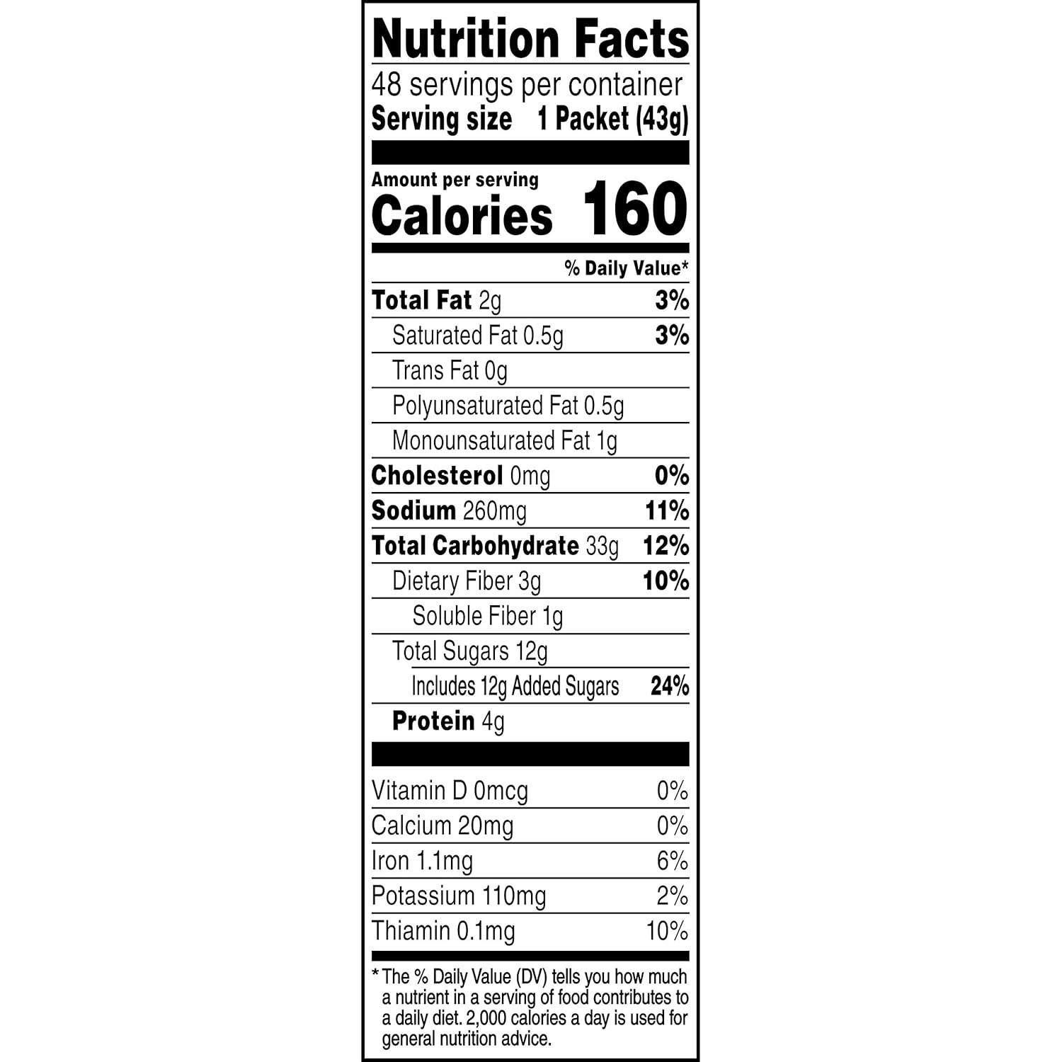 Maple & Brown Sugar Instant Oatmeal, 1.51 Ounce (Pack of 48) X795