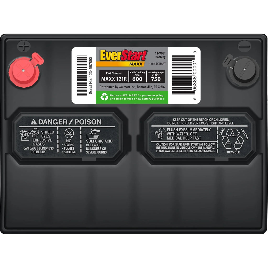 Lead Acid Automotive Battery, Group Size 121R 12 Volt, 600 CCA U692601