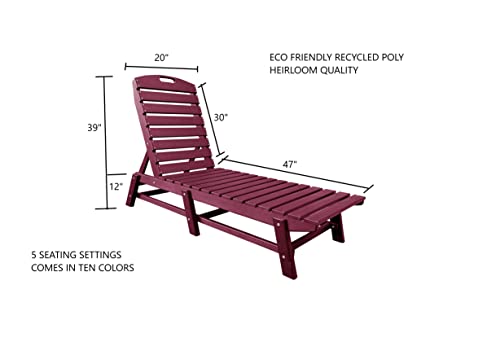 Teal Folding HDPE Recycled Poly Pool Chaise Lounge P219842