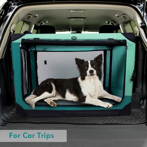 42 inch Collapsible Dog Crate with Durable Mesh Windows F6838