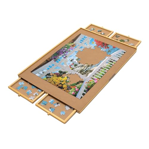 1000 Piece Wooden Puzzle Board with Drawers M732