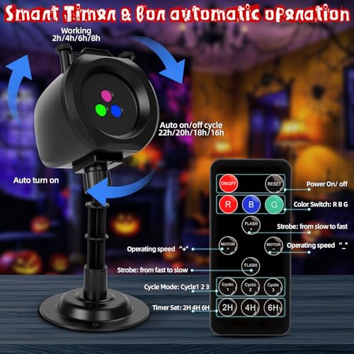 Red Green Blue Laser Motion Projector Lights with Remote F64386