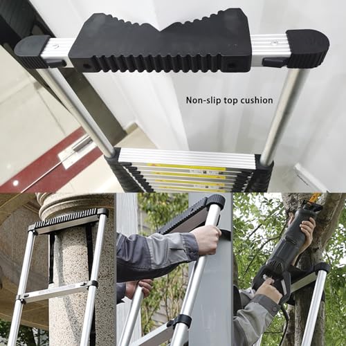 12.5 FT Aluminum Telescoping Ladder with Stabilizer W51808