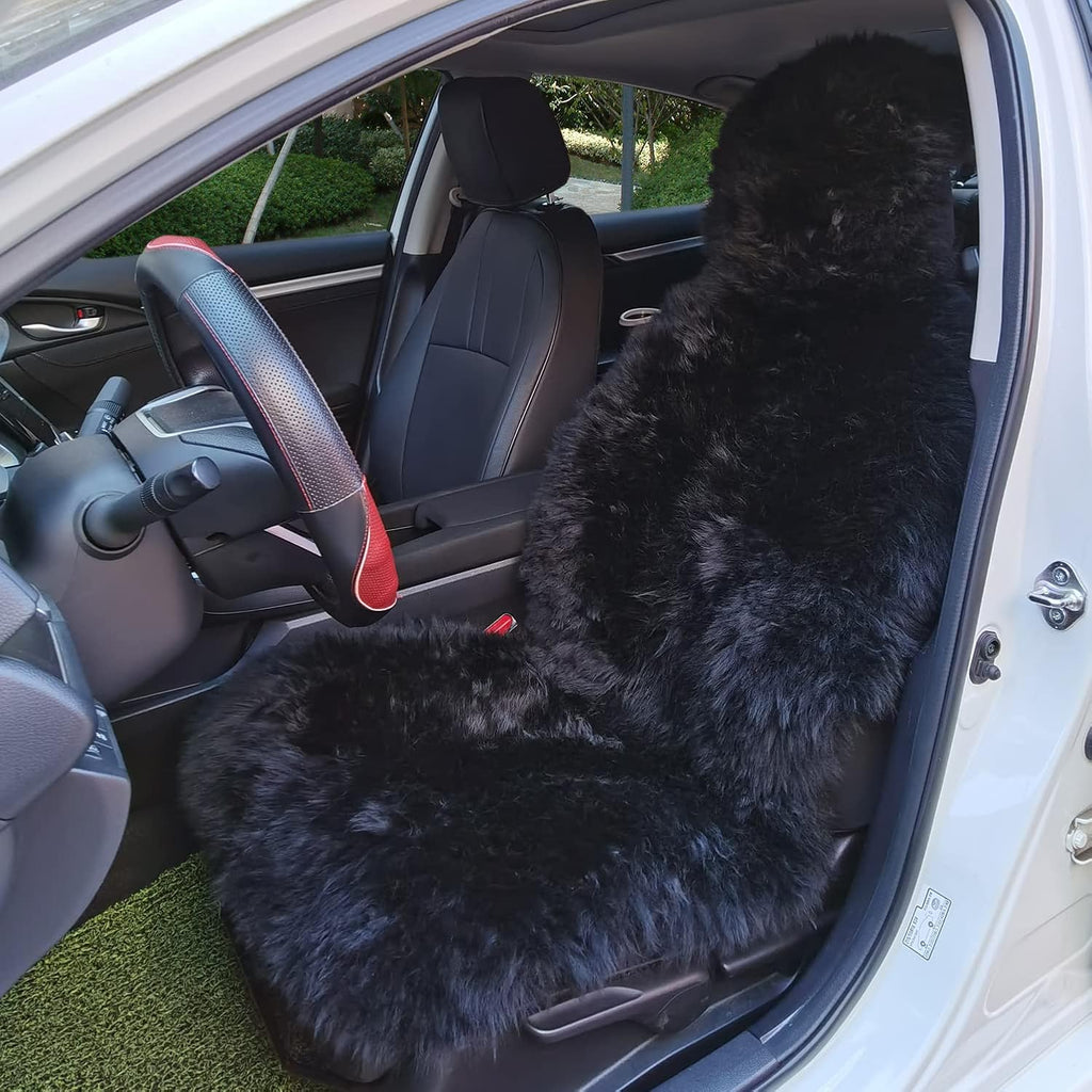 Black Genuine Australian Sheepskin Seat Cover C887