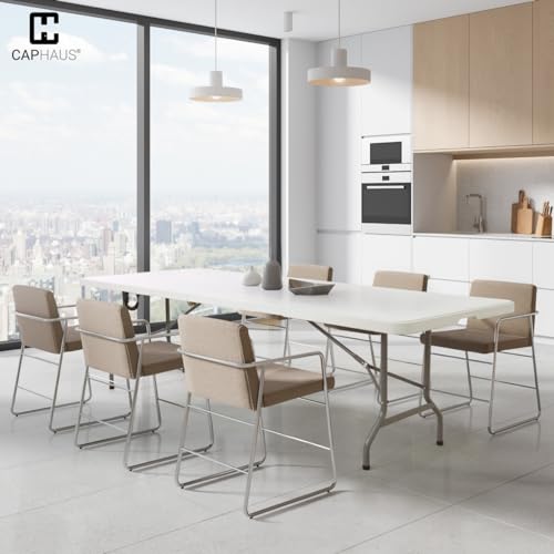 White Foldable Utility Bi-Fold Table W94567