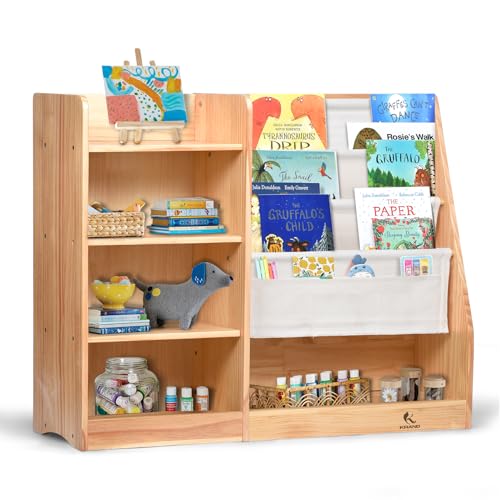 4-Tier Kids Wooden Bookshelf (Natural) H512