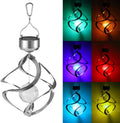 LED Solar Revolving Wind Chimes Hanging Spiral Lights U905052