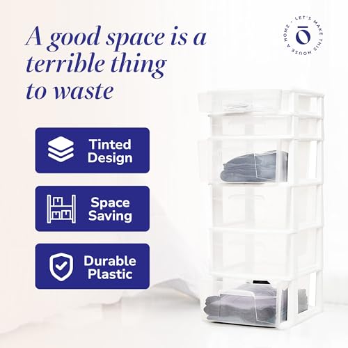 White 6-Tier Clear Plastic Storage Drawer Tower O339