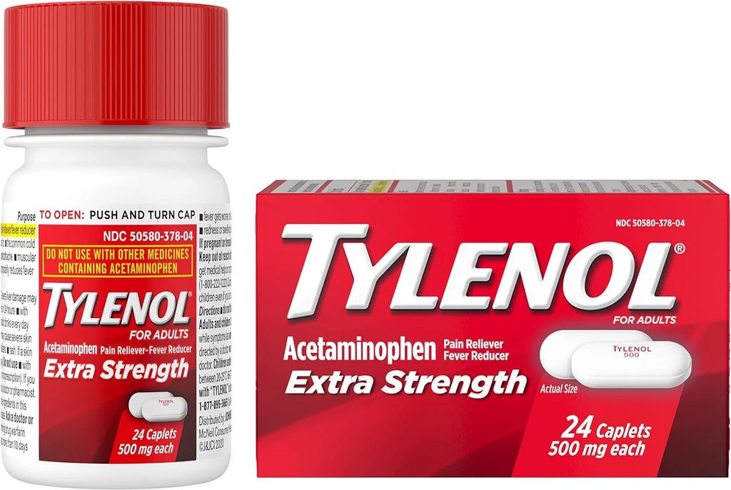 500 mg Acetaminophen Caplets, 100 Ct I225