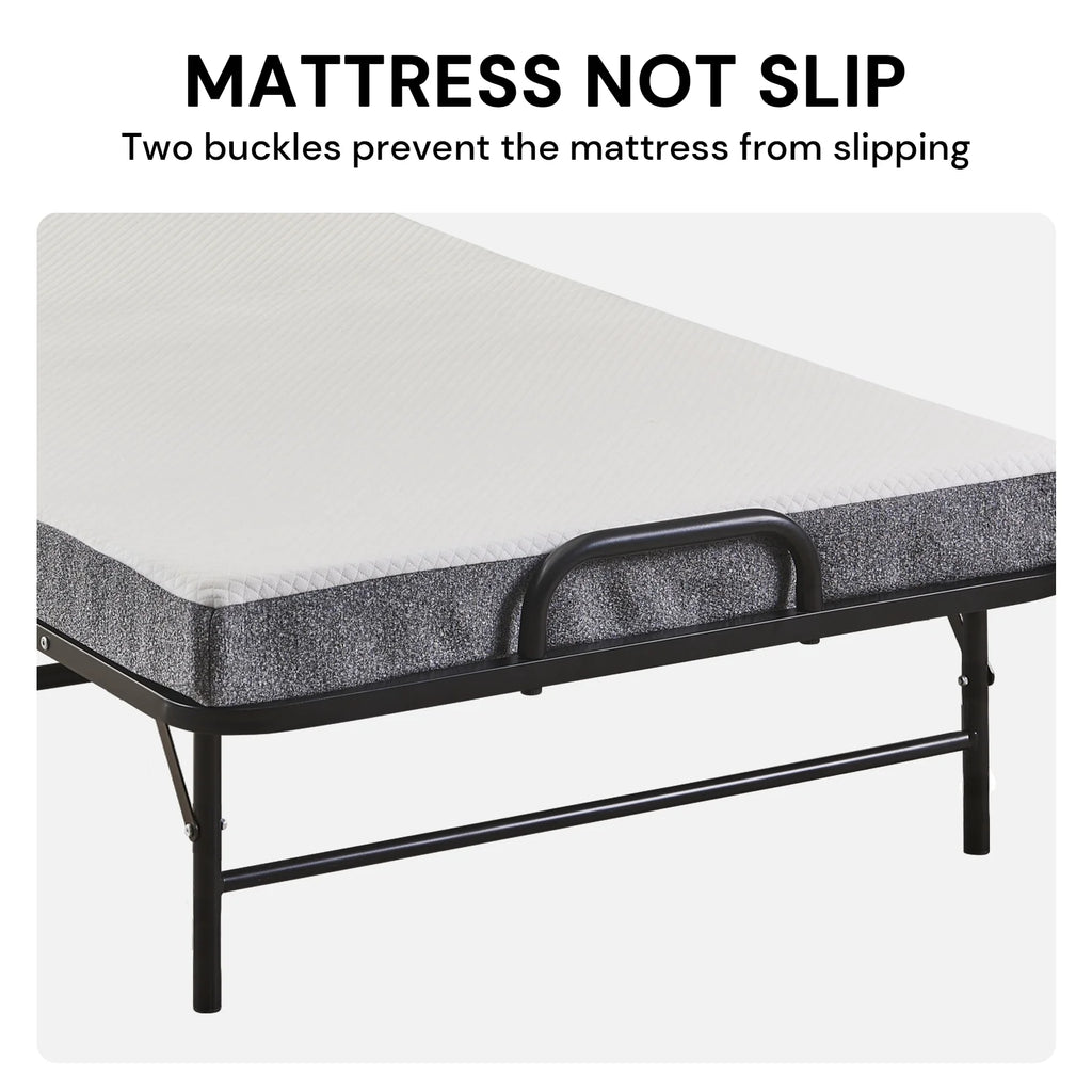 Folding Bed with 5" Memory Foam Mattress, Metal Frame O23123