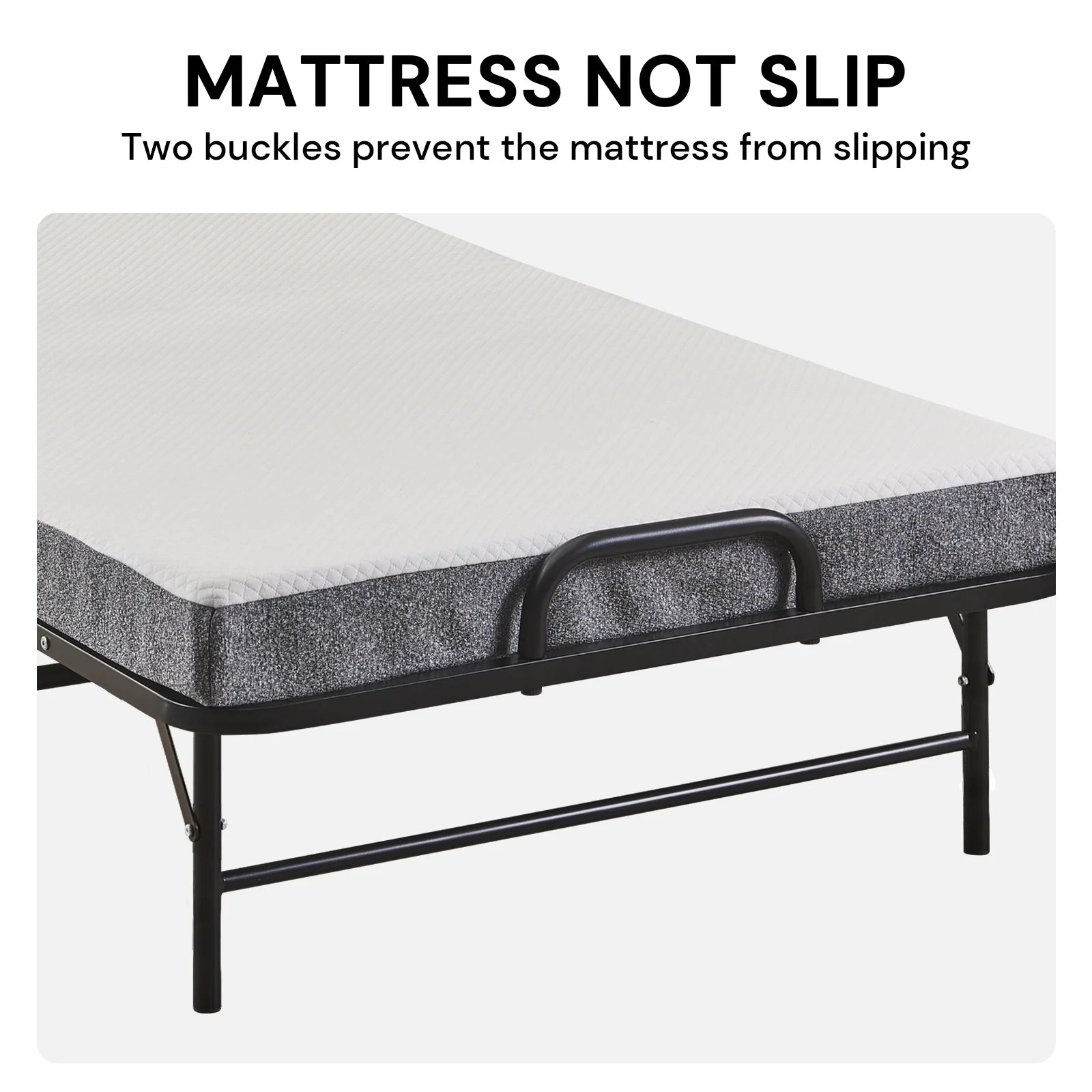 Folding Bed with 5" Memory Foam Mattress, Metal Frame O23123
