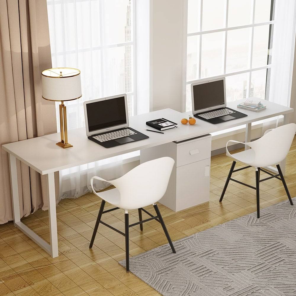 Black L-Shaped Computer Desk with File Cabinet R6401