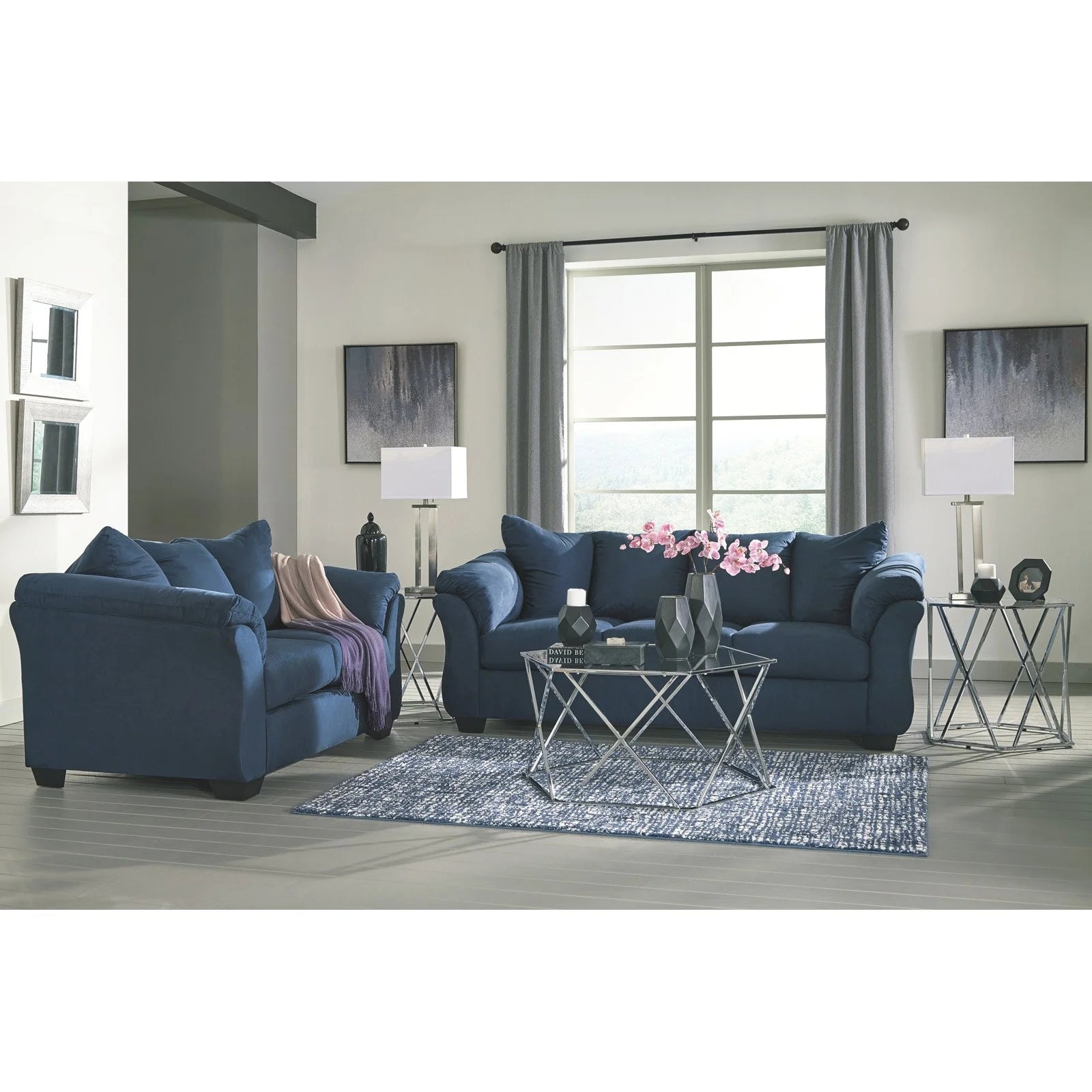 Blue Loveseat X72374