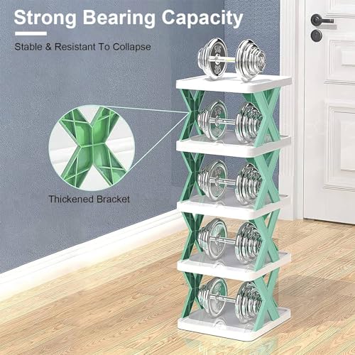 9 Tiers Narrow Blue Shoe Rack L57148