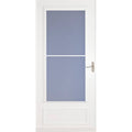 White Mid-View Universal Reversible Wood Core Storm Door M833