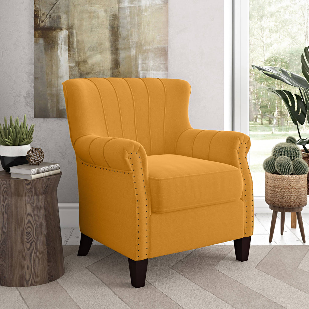 Mustard Yellow Linen Armchair W369310