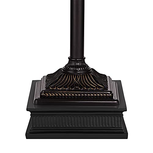 Oil Rubbed Bronze Brown Metal Torchiere Floor Lamp with Reading Light C922