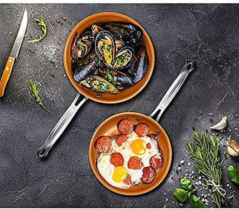 3 Pcs Nonstick Ceramic Frying Pan Cookware Set O447