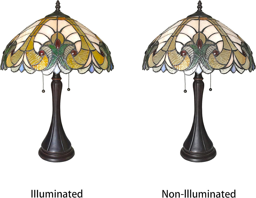 2 Light Victorian Table Lamp 16" Shade K16862
